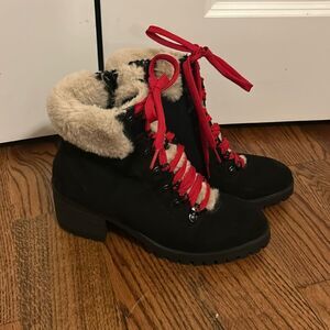 MADDEN GIRL Faux Fur Hiker Combat Boots Size 10